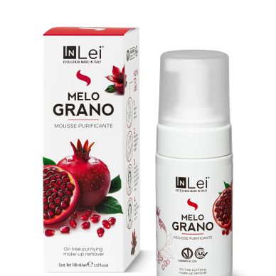 Mousse Melograno - InLei® απαλός αφρός ντεμακιγιάζ χωρίς έλαια που καθαρίζει σε βάθος την επιδερμίδα