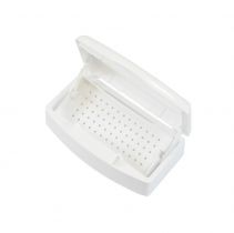 Πλαστικό δοχείο με βυθιζόμενο δίσκο σε απολυμαντικό υγρό για μικροεργαλεία επαγγελματιών αισθητικής
